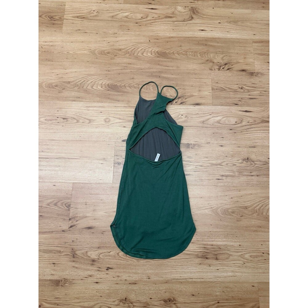 A+ Ellen Forest Green Open Back Tank Dress